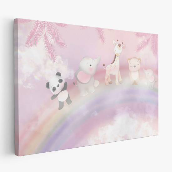 Stampa su tela per Bambini - Animali Arcobaleno