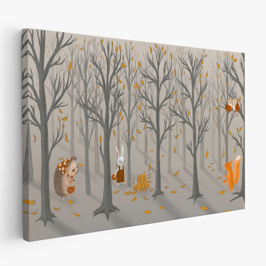 Stampa su tela per Bambini - Animali della Foresta