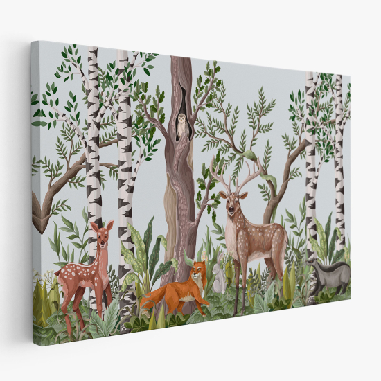 Stampa su tela per Bambini - Animali della Foresta