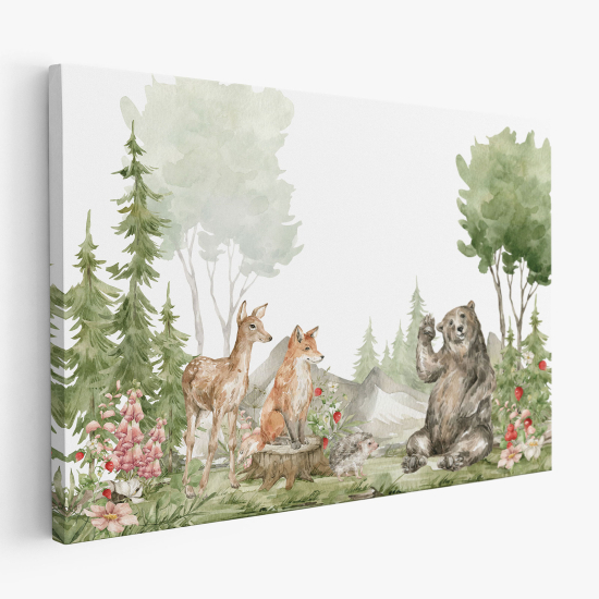Stampa su tela per Bambini - Animali della Foresta