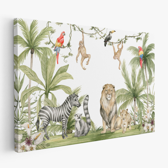 Stampa su tela per Bambini - Animali della Giungla