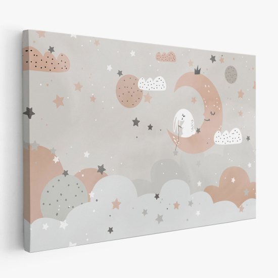 Stampa su tela per Bambini - Luna stelle