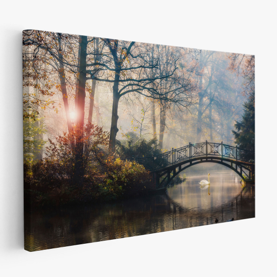 Stampa su tela - Ponte ad arco nella foresta