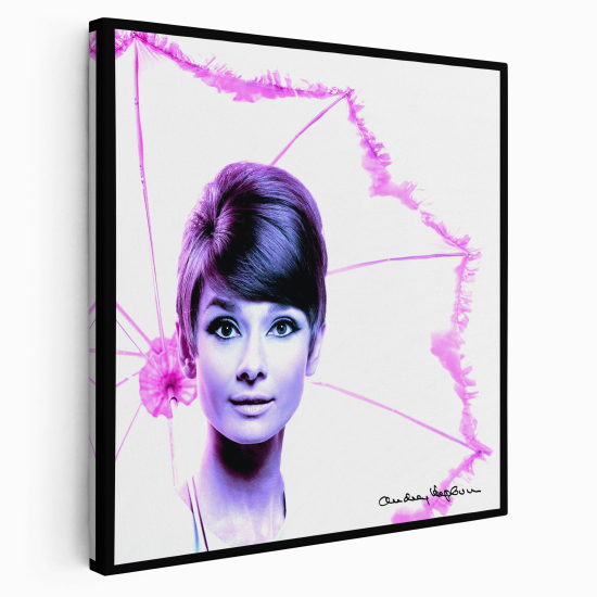 Stampa su tela Quadrata - Audrey Hepburn