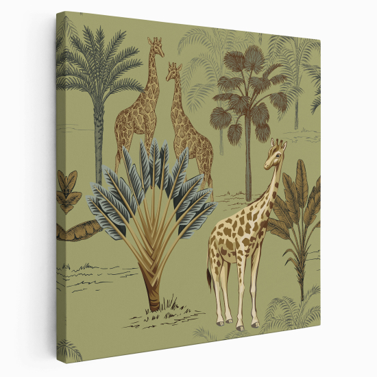 Stampa su tela Quadrata - Bambino - Giraffe