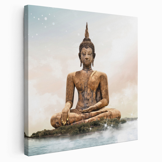 Stampa su tela Quadrata - Buddha
