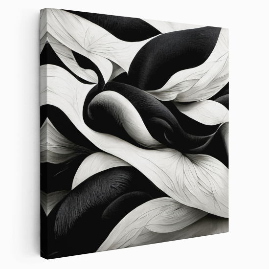 Stampa su tela Quadrata - Design nero e bianco