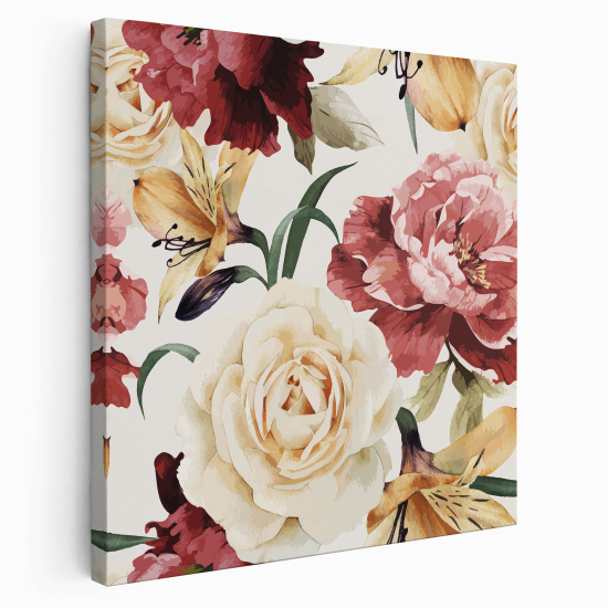 Stampa su tela Quadrata - Fiori