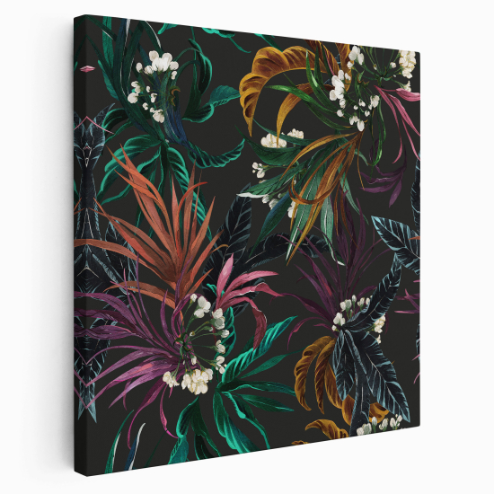Stampa su tela Quadrata - Fiori tropicali