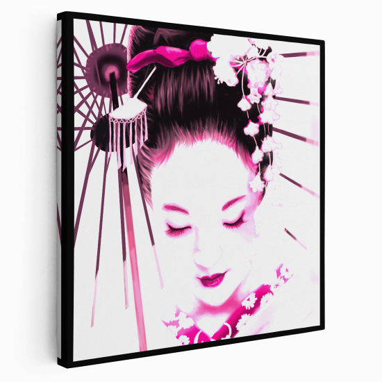 Stampa su tela Quadrata - Geisha