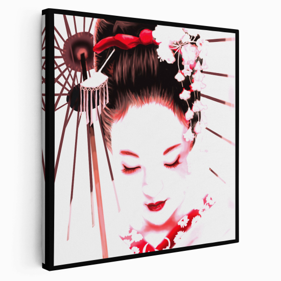 Stampa su tela Quadrata - Geisha