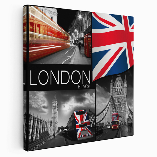 Stampa su tela Quadrata - Londra