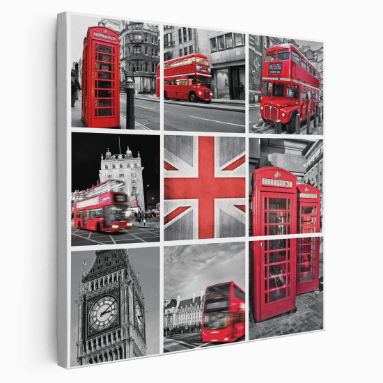 Stampa su tela Quadrata - Londra