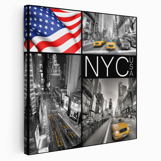 Stampa su tela Quadrata - New York