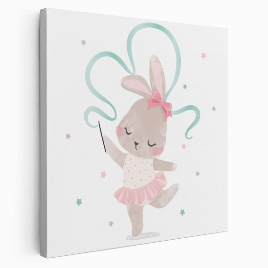 Stampa su tela Quadrata per Bambini - Ballerina Coniglio