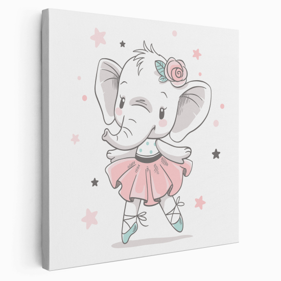 Stampa su tela Quadrata per Bambini - Ballerina Elefante
