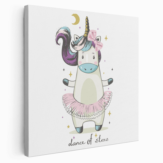 Stampa su tela Quadrata per Bambini - Ballerina Unicorno