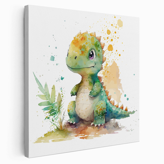 Stampa su tela Quadrata per Bambini - Bebè Dinosauro