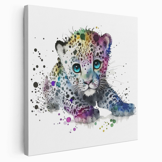 Stampa su tela Quadrata per Bambini - Cucciolo di Leopardo