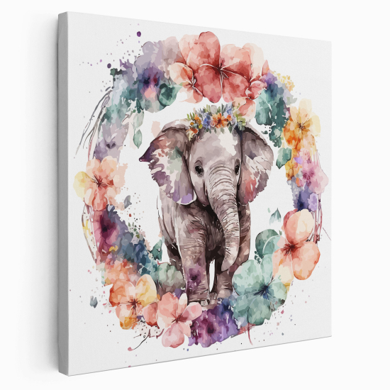 Stampa su tela Quadrata per Bambini - Elefante