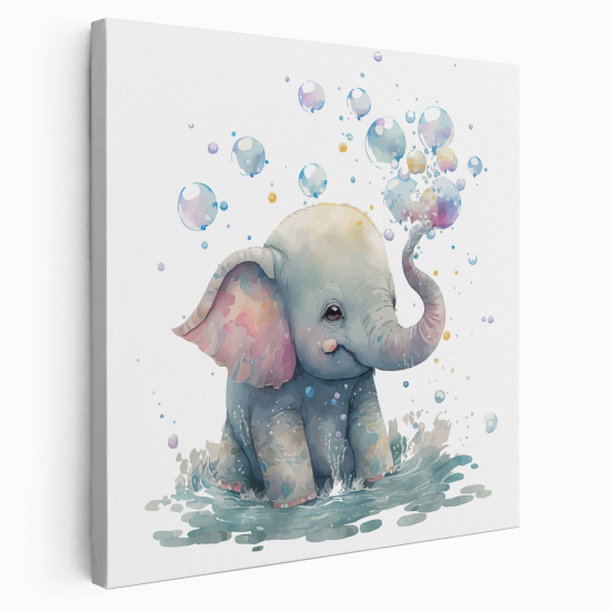 Stampa su tela Quadrata per Bambini - Elefante