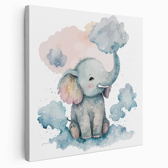 Stampa su tela Quadrata per Bambini - Elefante