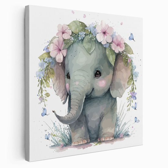 Stampa su tela Quadrata per Bambini - Elefante