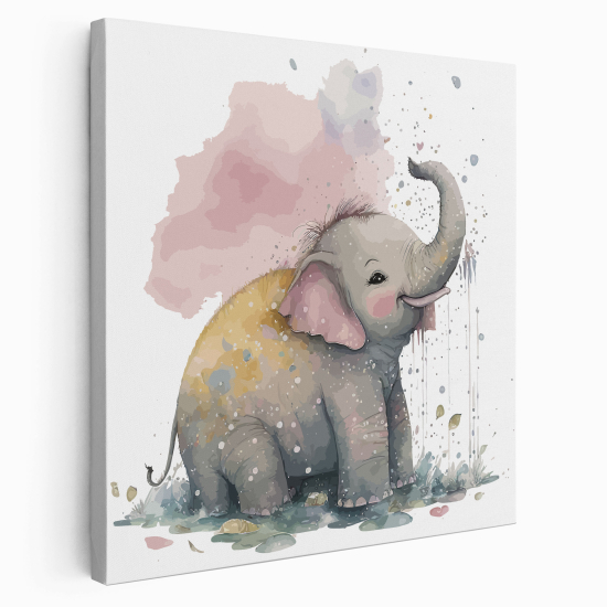 Stampa su tela Quadrata per Bambini - Elefante