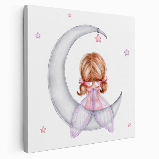Stampa su tela Quadrata per Bambini - Fata Luna