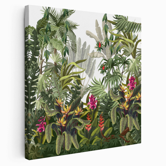 Stampa su tela Quadrata per Bambini - Foresta tropicale