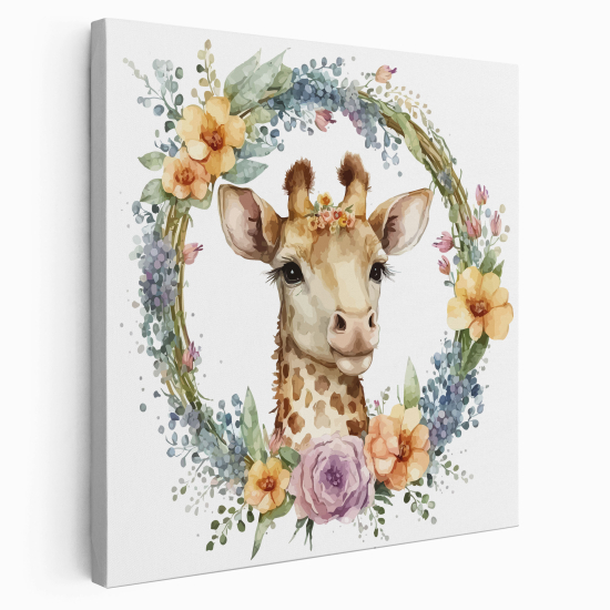 Stampa su tela Quadrata per Bambini - Giraffa