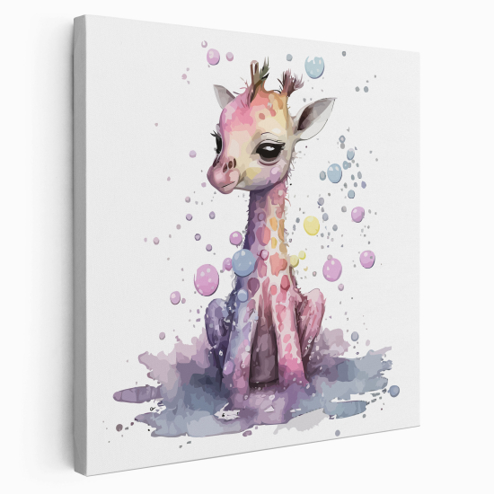 Stampa su tela Quadrata per Bambini - Giraffa
