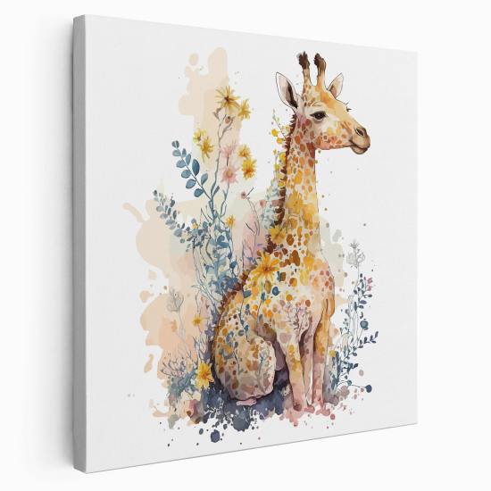 Stampa su tela Quadrata per Bambini - Giraffa