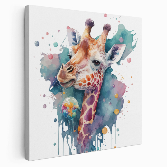 Stampa su tela Quadrata per Bambini - Giraffa