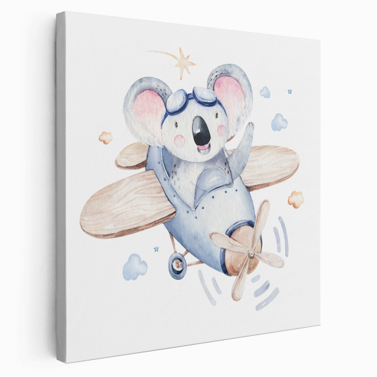Stampa su tela Quadrata per Bambini - Koala Aviatore