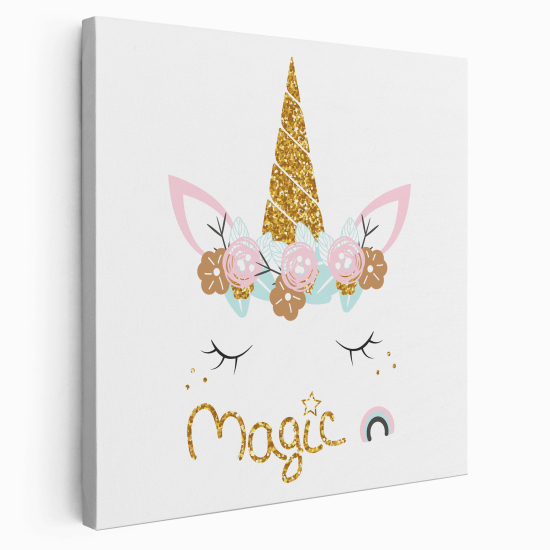 Stampa su tela Quadrata per Bambini - Magia dell'Unicorno