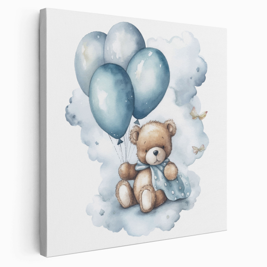Stampa su tela Quadrata per Bambini - Orsetto Palloncini