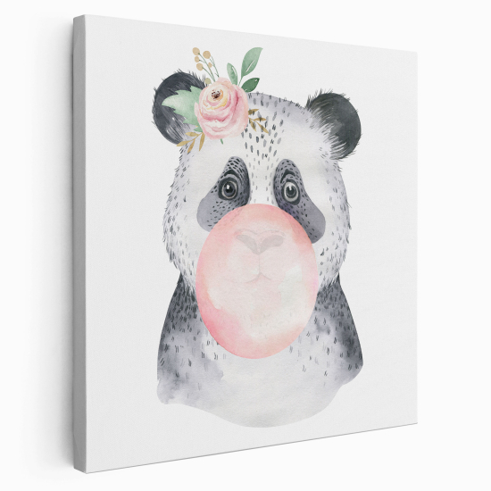 Stampa su tela Quadrata per Bambini - Panda bolla