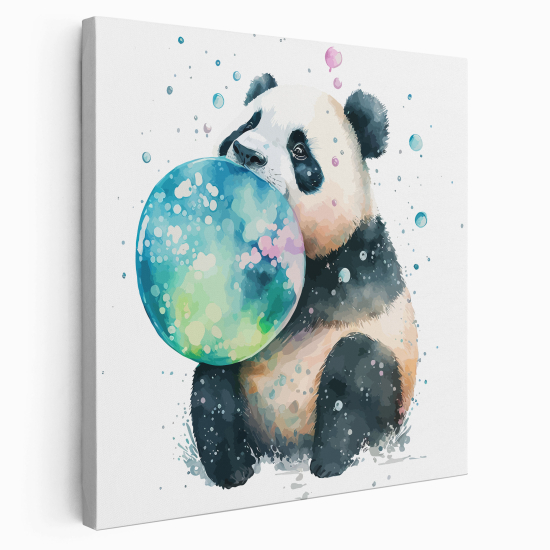Stampa su tela Quadrata per Bambini - Panda bolla