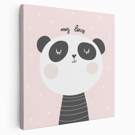 Stampa su tela Quadrata per Bambini - Panda Mio Amore