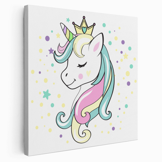Stampa su tela Quadrata per Bambini - Principessa Unicorno