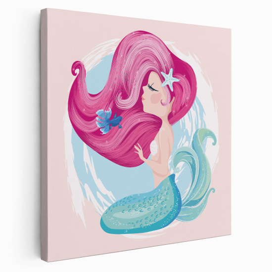 Stampa su tela Quadrata per Bambini - Sirena