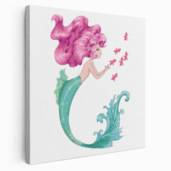 Stampa su tela Quadrata per Bambini - Sirena