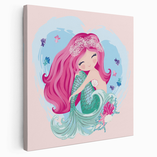 Stampa su tela Quadrata per Bambini - Sirena Oceano