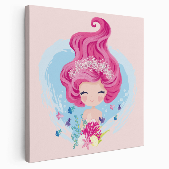 Stampa su tela Quadrata per Bambini - Sirena Oceano