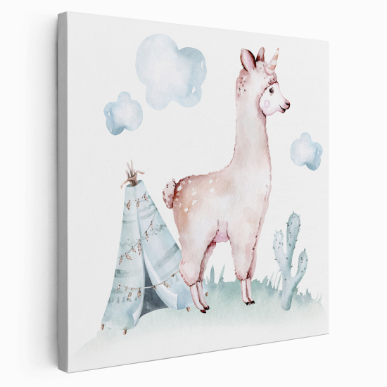 Stampa su tela Quadrata per Bambini - Tipi Lama