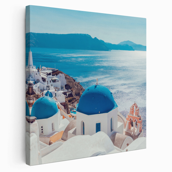 Stampa su tela Quadrata - Santorini