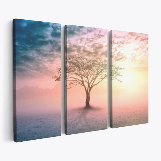 Stampa Trittico su tela - Albero