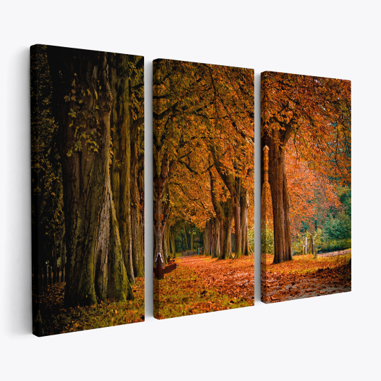 Stampa Trittico su tela - Autunno