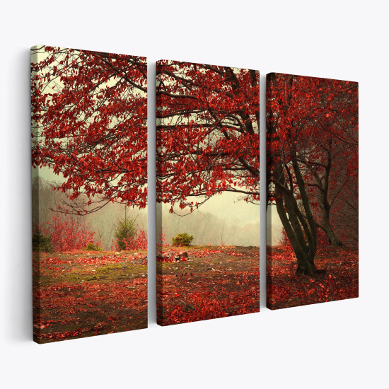 Stampa Trittico su tela - Autunno
